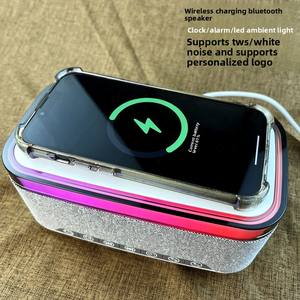 Haut-parleur portable sans fil à batterie de 10 W avec éclairage LED RVB, <span class=keywords><strong>radio</strong></span> FM, prise en charge de la carte mémoire, réveil - Product Image 5