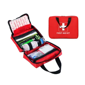 Kit de primeiros socorros com duas alças para viagem, kit portátil de emergência para carro, bolsa médica de resgate e sobrevivência para uso doméstico