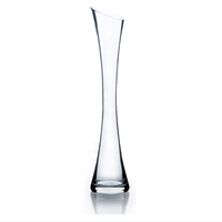 Vase à fleurs en verre concave transparent, centre de table, tube en verre à sommet incliné, vase à bourgeons