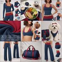 Sujetador deportivo halter de imitación de dos piezas con forro doble y contraste, sin rozaduras, con ribetes, ajuste ceñido al cuerpo, para mujer, casual, para yoga
