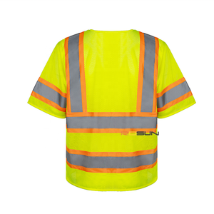 Chaleco de Seguridad Duradero de Alta Visibilidad Rosun ANSI Clase 3 con Cinta Reflectante de 5 cm y Logotipo Personalizado para Trabajadores de la Construcción - Product Image 4