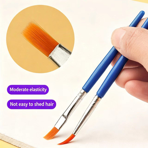 Set di Pennelli in Nylon a Manico Corto per Bambini, Punta Piatta e Appuntita per <span class=keywords><strong>Acquerello</strong></span>, Acrilico, Pittura a Olio, Pennelli per Contorni e Linee - Product Image 2
