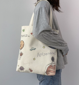 Bolsa de compras ecológica personalizada impresa, bolsa de lona de algodón orgánico lisa con logotipo. - Product Image 2