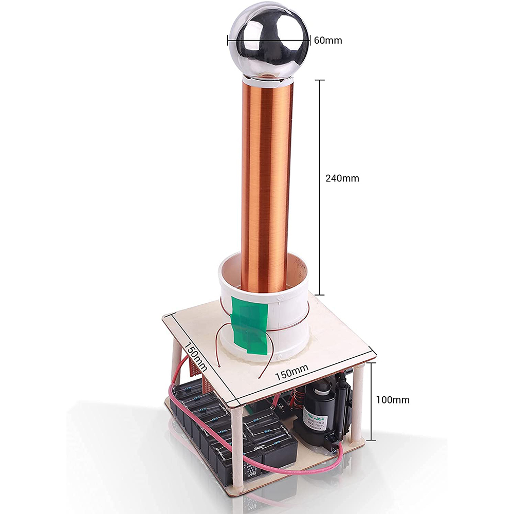 Mini Kit Educativo De Bobina Tesla – Proyecto DIY De Electrónica, Con Efecto Plasma Y Música, Incluye Instrucciones En Inglés Y Código QR