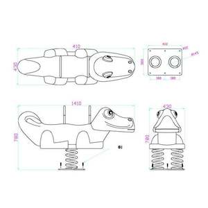 จระเข้กระโดดสปริงสำหรับเด็กอุปกรณ์สนามเด็กเล่นกลางแจ้งของเล่นสนุกสำหรับเด็ก - Product Image 2