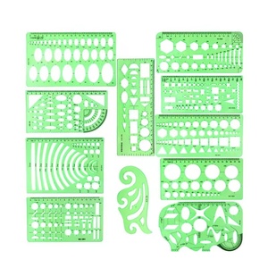 Offre Spéciale étudiant 11 pièces dessins géométriques outil de mesure règle modèles de mesure en plastique règle - Product Image 4