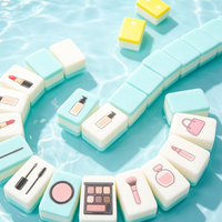 Jeu de Mahjong américain anti-décoloration, tuiles flottantes en EVA bleues et blanches, jeux de voyage pour enfants et adultes