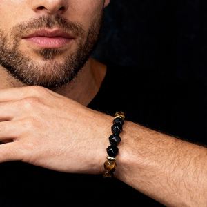 Bracelet en pierre naturelle avec perles de verre colorées, bouclier énergétique négatif, choix des influenceurs professionnels, réduction sur le volume - Product Image 3