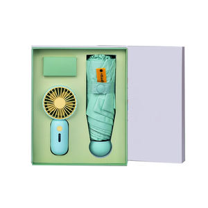 Caja de regalo para hombres y mujeres, accesorio para el día de Navidad, promoción de negocios, logotipo personalizado, ventilador de paraguas, <span class=keywords><strong>2</strong></span> juegos de regalos - Product Image 1