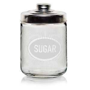 FRASCO DE VIDRIO DE 800L CON TAPA DE ALUMINIO, DECORACIÓN DE AZÚCAR EN TONO BEIGE DUNA - Product Image 1