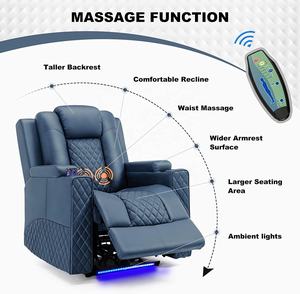 <span class=keywords><strong>Fauteuil</strong></span> inclinable électrique en cuir Meimin pour cinéma maison, pivotant, avec massage intégré, pour un confort optimal - Product Image 4
