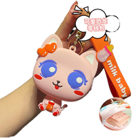 Mini dessin animé en caoutchouc écologique mignon bébé porte-monnaie porte-clés exquis Couple sac pendentif en alliage de Zinc impression numérique écouteur