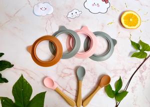 <span class=keywords><strong>Assiette</strong></span> à dîner pour enfants en <span class=keywords><strong>bambou</strong></span> en forme d'ours, plateau d'alimentation pour bébé en bois écologique avec compartiments divisés pour les tout-petits - Product Image 6