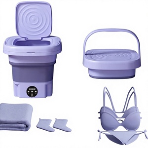 Factory Price Socks Fully-automatic Electric Foldable Tub Laundry Washer Portable <b>Mini</b> Folding <b>Washing</b> <b>Machine</b> Spin Dry 9L - Product Image 1