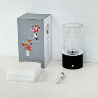 Lampe de table moderne rechargeable sans fil à batterie, réglable, avec commande tactile, veilleuse LED, vase à fleurs en cristal, pour hôtel