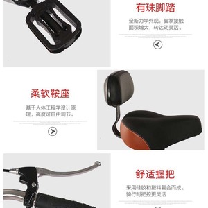 Triciclo Plegable con Pedales, 20 Pulgadas, Frenos V, Cuadro Rígido, Bicicleta de Carga para Adultos y Personas Mayores - Product Image 1