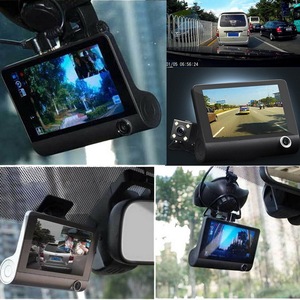 Full HD 1080P Auto-DVR mit 3 Kameras, 4,0 Zoll Weitwinkel-Autokamera mit Doppellinse - Product Image 2