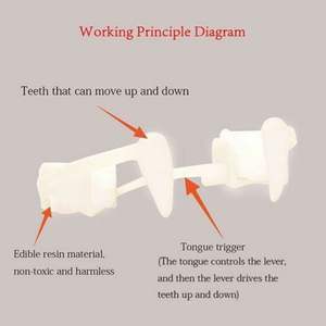 <span class=keywords><strong>Dents</strong></span> artificielles rétractables pour adultes, accessoires de costume d'Halloween effrayants, accessoires de fête cosplay, accessoires de déguisement, crocs de <span class=keywords><strong>vampire</strong></span> - Product Image 2