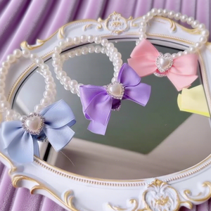 2025 Nueva gran oferta elegante de lujo de doble capa perla pajarita patrón militar mascota gato perro Collar accesorios personalizados para Ins - Product Image 5