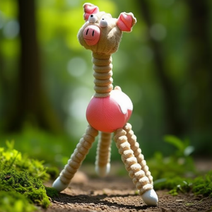 Juguete Masticable para Mascotas, Jirafa y Cerdo, de Yute y Cuerda, Tamaño Mediano, Estilo de Dibujos Animados, para Uso en Interiores - Product Image 2
