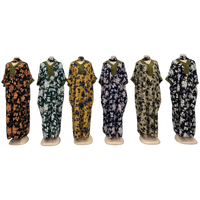 Nouvelle robe musulmane orientale rétro en gros, à manches courtes, col en V, imprimée