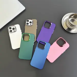 Fashion Plating Frosted Matte IMD Phone Case For IPhone 15 14 13 12 11 Pro Max Hard PC Back Cover