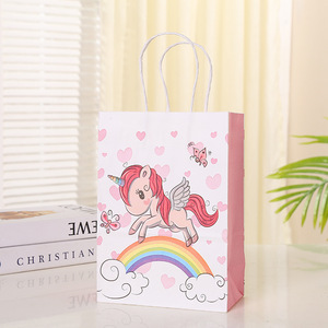 Bolsas de Regalo de Papel con Diseño de Unicornio, para Fiestas de Cumpleaños, Baby Shower, Bolsas de Compras para Niños - Product Image 5