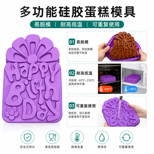 Happy Birthday Silicone Mold 3D Design High Temp Resistant For Cake Pudding Jelly Chocolate - Product Image 4