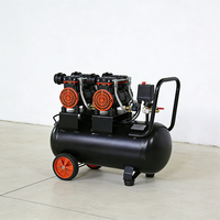 Compresseur d'air portable à piston silencieux sans huile 8L/24L/50L 220V CA refroidi par air 20kg avec garantie 1 an pour gonflage de pneus et pulvérisation