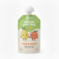 Sachet Doypack Personnalisé en Plastique Imprimé pour Aliments Liquides, Boissons, Purée Bébé, Yaourt, avec Bec Verseur 90g