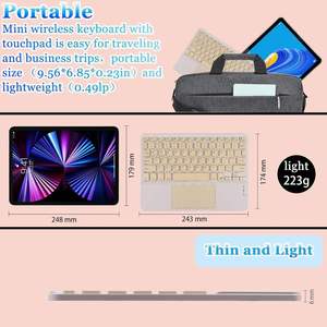 Stock Rechargeable Universal 10.1 <b>Inch</b> Bluetooth Keyboard with Touchpad Compatible with Samsung Galaxy Tab/iPad/Xiaomi/ - Product Image 3