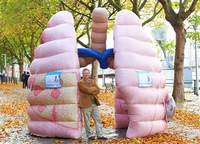 Poumons gonflables géants en PVC personnalisés avec modèle de tube pulmonaire pour l'enseignement et l'affichage