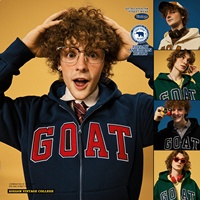 Veste en polaire avec broderie et fermeture éclair, pull à capuche de Style américain, poids lourd de 400g/m2