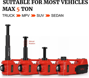 Điện thủy lực sàn xe jack 5 tấn 12V W/tác động cờ lê & lốp Inflator bơm - Product Image 5