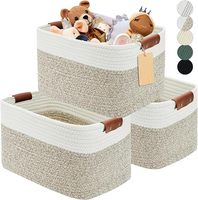 Panier de rangement en corde tressée écologique, lot de 3, légers et portables, pliables, 100% coton, pour vêtements et literie