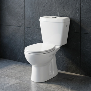 Inodoro de Dos Piezas de Cerámica Blanca con Certificación CUPC, Inodoro de Descarga por Arrastre, Montado en el Suelo, para Baño - Product Image 1