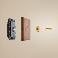 Interrupteur à bascule rétro en bois massif de noyer noir de style britannique et européen, type 86, avec prise USB+TYPE-C pour maison d'hôtes
