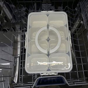 Boîtes de rangement pour aliments en plastique écologiques, brillantes, rectangulaires, à cinq niveaux, détachables, minimalistes, pour la cuisine, le réfrigérateur - Product Image 3