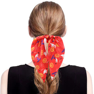 Aksesori rambut Natal multiwarna tren panjang Wanita Gelang pita kain modis Halloween Amerika untuk wanita - Product Image 2