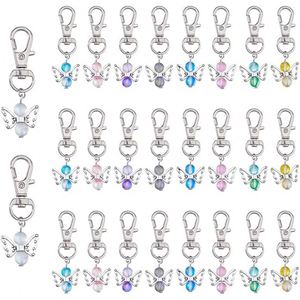 Quick Delivery Birthstone Angel Keychain Bulk Guardian Angel Keyring Wedding Favor Baptism Blessing Gift for Women RTS - Product Image 1