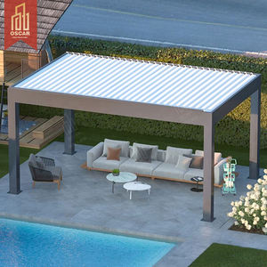 Pergola กลางแจ้ง4x6M 6x7 10ตารางเมตร terace กับผ้าม่านและประตูกระจกบานเลื่อนอลูมิเนียม bioclimatic - Product Image 1