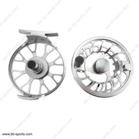 Moulinet de pêche à la mouche étanche en aluminium usiné CNC, grande bobine, pour gaucher, eau douce et eau salée, rapport de transmission 1:1, CNC-VIS-Z (B05)