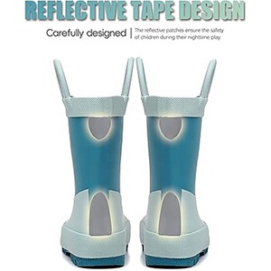 Bottes de <span class=keywords><strong>pluie</strong></span> pour tout-petits personnalisées OEM, fabricant d'usine, imperméables, en caoutchouc naturel, pour enfants, avec poignées et traction, faible MOQ - Product Image 4