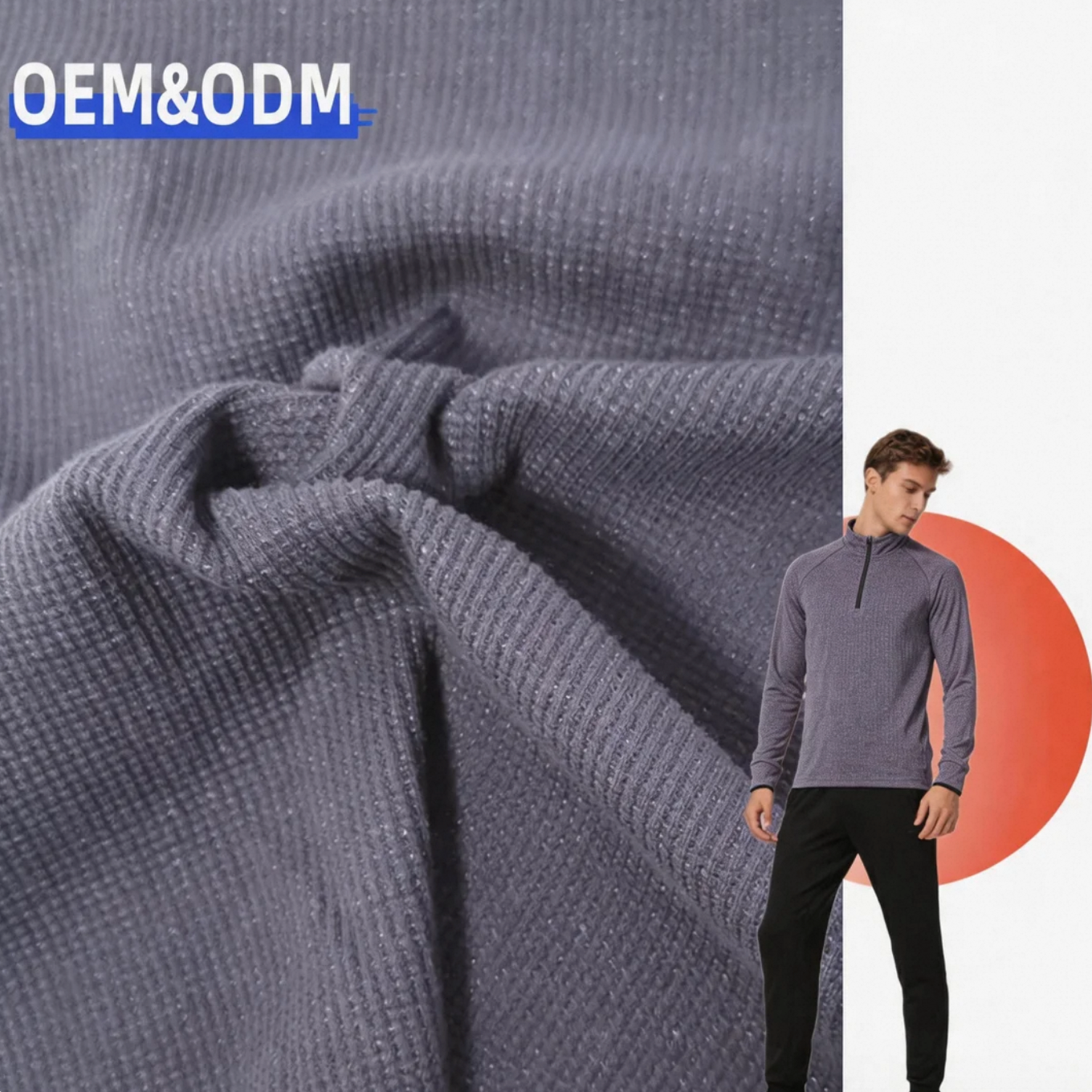 CVC Waffle Jacquard Fabric 60% Cotton 40% Polyester Soft Moisture-Absorbent Quick-Drying Medium Weight 280gsm