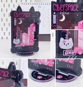 Support de Présentation de Cartes en Acrylique Néon Cyberpunk Personnalisé OEM/ODM, Cadre 3D Esthétique Techwear, Accessoire de Bureau, Cadeau Idéal - Product Image 5