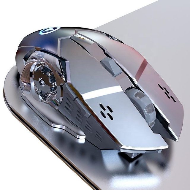 A4 Gaming Mouse with 24GHz Wireless LED Backlit Silent Colorful Lights Rechargeable USB Computer Gaming Mouse for Gamer