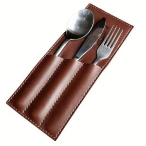 Pochette de luxe en PU pour couverts, étui personnalisé pour la rangement des ustensiles de table - Product Image 1