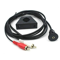 Câble d'extension audio auxiliaire Jack 3,5 mm femelle vers 2 RCA mâle pour tableau de bord personnalisé pour voiture, bateau, moto