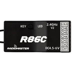 RadioMaster-R86C V2 6ch Frsky D8/D16およびFutabaSFHSS互換PWM/Sbusレシーバー