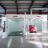 Prix de vente direct 24kw Cabines de peinture diesel pour voitures 80 ° Cabine de peinture au four avec contrôle par onduleur, éclairage 1000 lux, station de travail et four intégré
